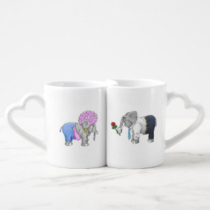 Romantic Elephants Coffee Mug Set