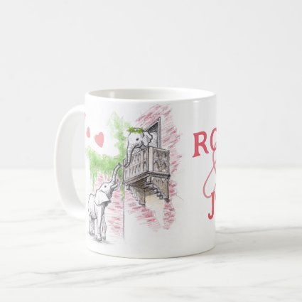 Romantic Elephants Love Romeo and Juliet Your Name