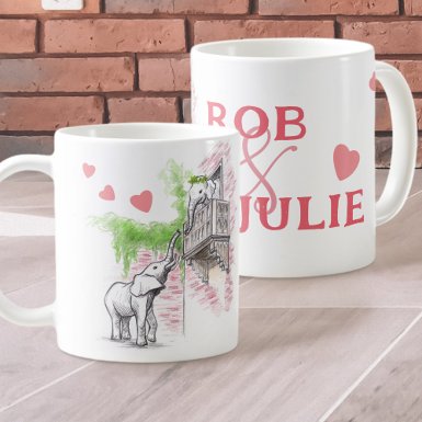 Romantic Elephants Love Romeo and Juliet Your Name