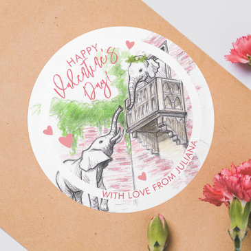 Romantic Elephants Romeo and Juliet Valentines Day