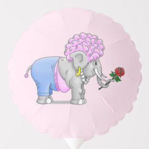 Romantic Elephants Valentines Day Balloon