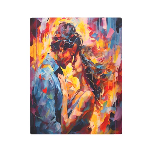 Romantic Embrace Expressionism Abstract Love Art (Front)