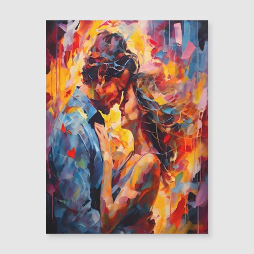 Romantic Embrace Expressionism Abstract Love Art