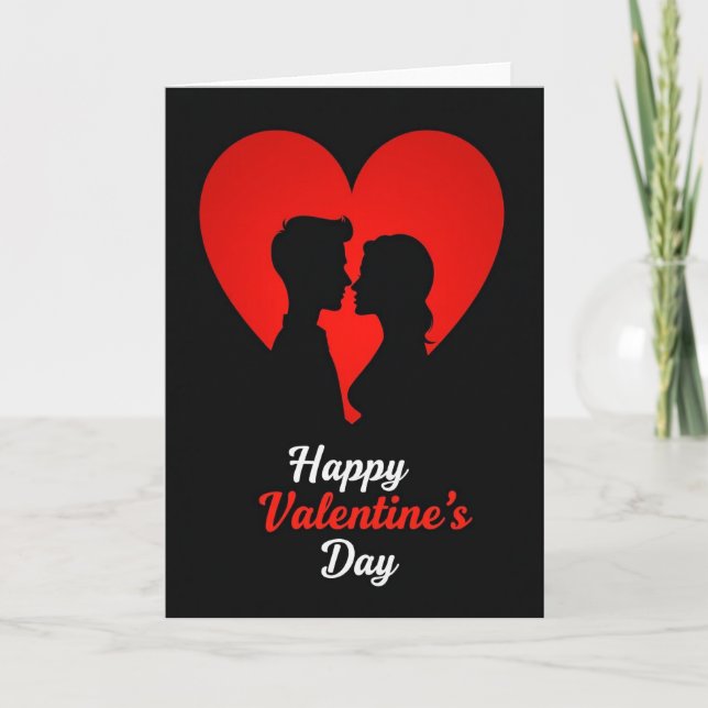 Romantic Embrace Valentine Card (Front)