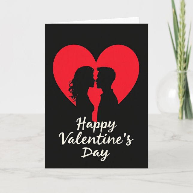 Romantic Embrace Valentines Card (Front)