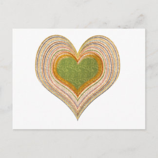 Romantic Emerald Gold Heart Postcard