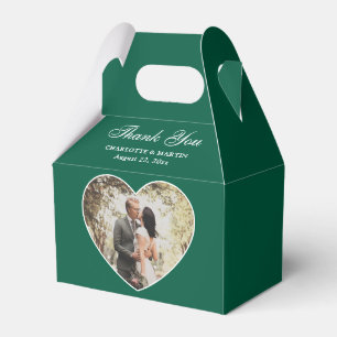 Romantic Emerald Green Wedding Photo Favor Boxes
