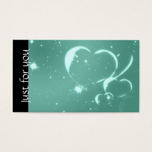 Romantic Emerald Hearts Spa Business Gift Cards Business Card