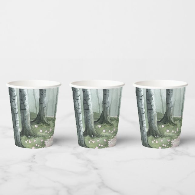 Romantic Enchanted Forest Birthday Paper Cups (Multi)