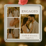 Romantic Engaged Photo Engagement Christmas Metal Ornament<br><div class="desc">Celebrate your love story with this Romantic Engaged Photo Engagement Christmas Metal Ornament. Featuring elegant design details with space for a cherished couple’s photo, this personalized ornament makes a timeless keepsake for newly engaged couples. A thoughtful addition to the Christmas tree and a meaningful holiday gift, this durable metal ornament...</div>