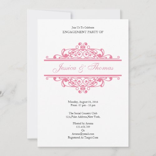 Romantic Engagement Party Invitation Card