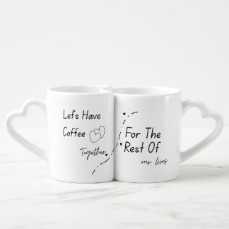 Romantic Engagement & Wedding Gift Coffee Together Mug Set