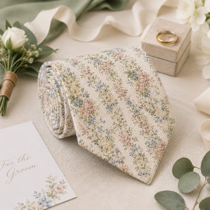 Romantic English Garden Wedding Neck Tie