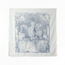 Romantic Equestrian Girl Cottagecore Delft Blue