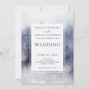 Romantic Ethereal Forest Rustic Watercolor Wedding Invitation