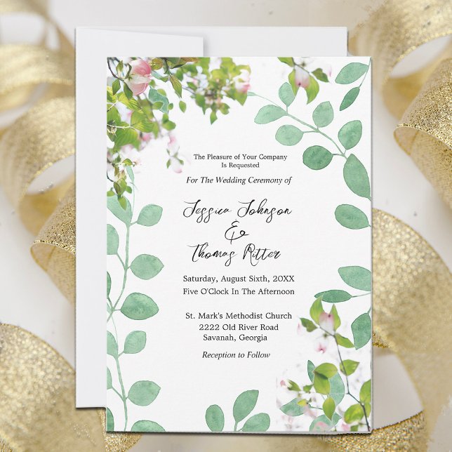 Romantic Eucalyptus Summer Wedding Invitation (Creator Uploaded)