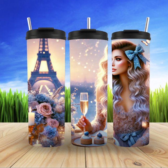 Romantic Evening by Eiffel Tower Thermal Tumbler (Creator Uploaded)