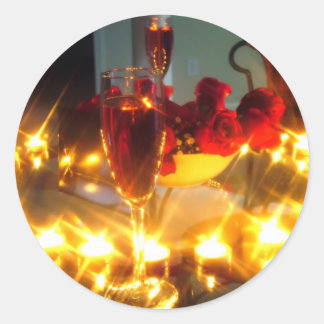 Romantic Evening Classic Round Sticker