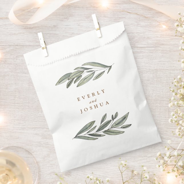 Romantic Evergreen Wedding Favor Bag (Clipped)