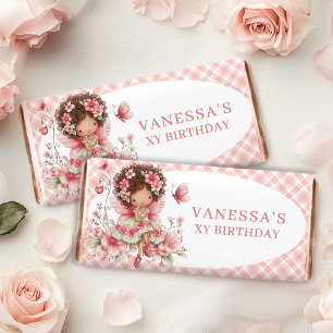Romantic Fairy Girl Blush Floral Birthday Hershey  Bar Favors