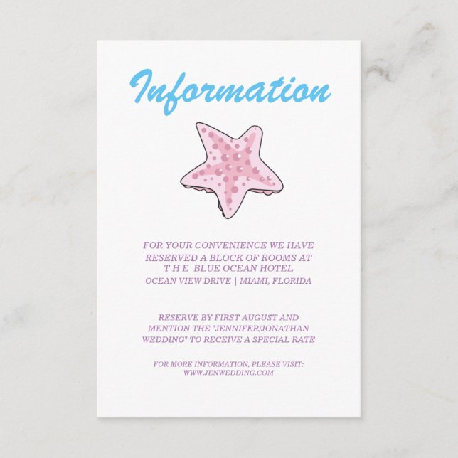 Romantic Fairy Tale Mermaid Themed Information Enclosure Card (Front)