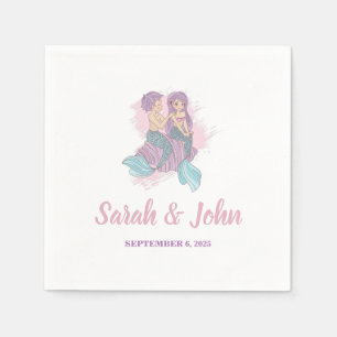 Romantic Fairy Tale Mermaid Wedding Napkins