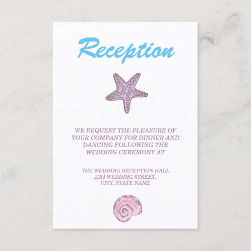 Romantic Fairy Tale Mermaid Wedding Reception Enclosure Card