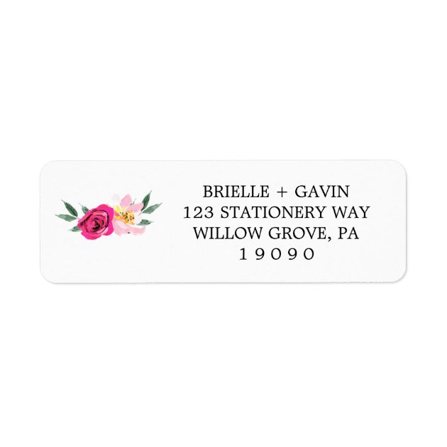 Romantic Fairytale Blossom Bouquet Wedding Label
