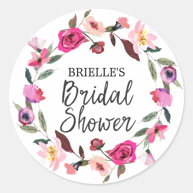 Romantic Fairytale Bridal Shower Favor Sticker (Front)