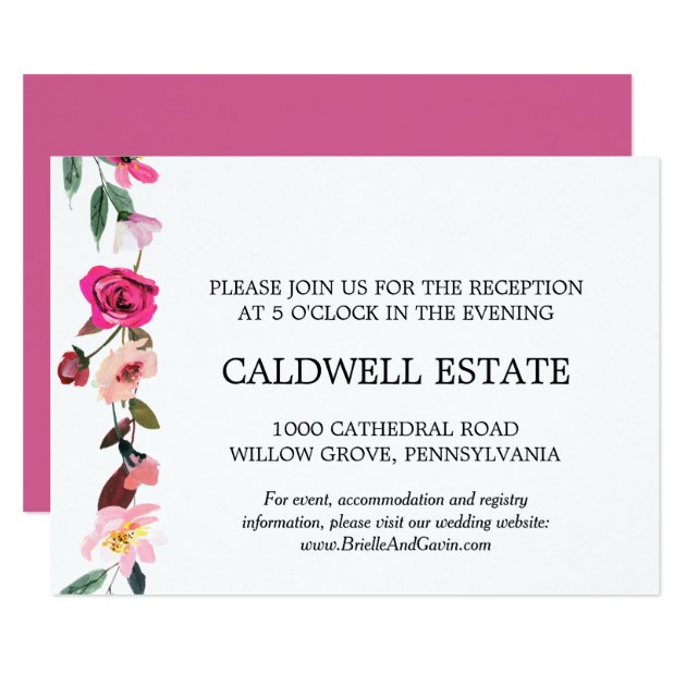 Romantic Fairytale Wreath Wedding Reception Insert Card