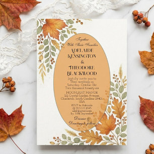 Romantic Fall Colors Autumn Bliss Country Wedding Invitation