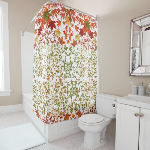 Romantic Fall Colors Maple Leaves Memorable Home  Shower Curtain