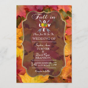 Romantic Fall in Love Wedding Invitation