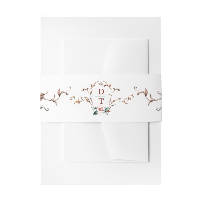 Romantic Fall Invitation Band Invitation Belly Band (Front Example)