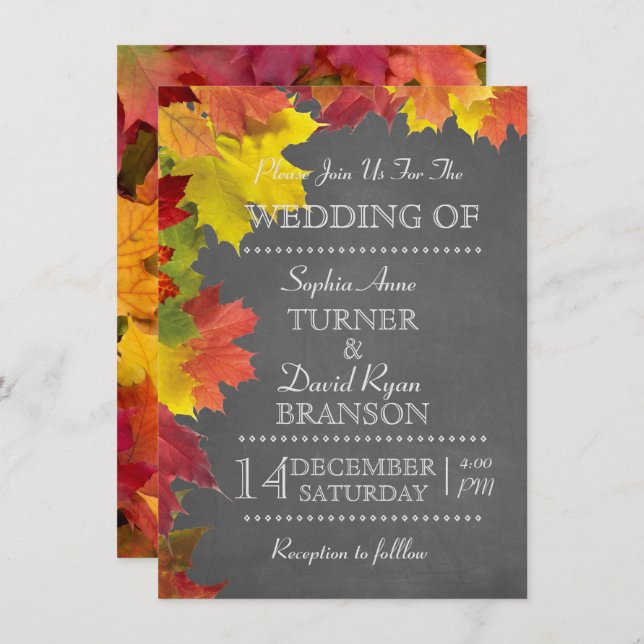 Romantic Fall Music Sheet Wedding Invitation (Front/Back)