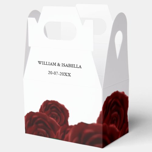 Romantic Fall outdoor  wedding gorgeous Red roses Favor Boxes