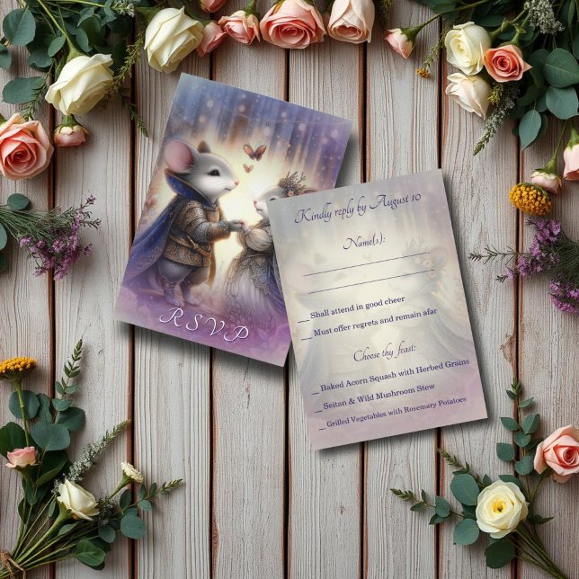 Romantic Fantasy Fairytale Wedding  RSVP Card (Creator Uploaded)