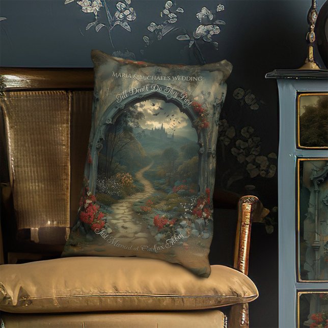 Romantic Fantasy Horror Dracula's Castle Gothic Accent Pillow (Creator Uploaded)