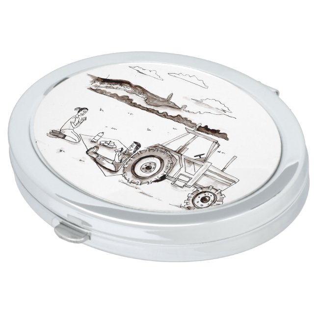 Romantic Farm Picnic - Compact Mirror (Turned)