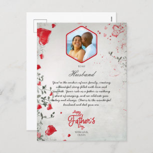 Romantic Father's Day for Husband From Wife Photo Holiday Postcard