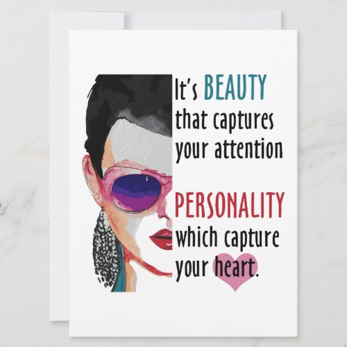 Romantic Female Beauty Saying Greeting Card sucess