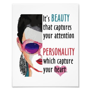 Romantic Female Beauty Saying Greeting Card sucess Photo Print