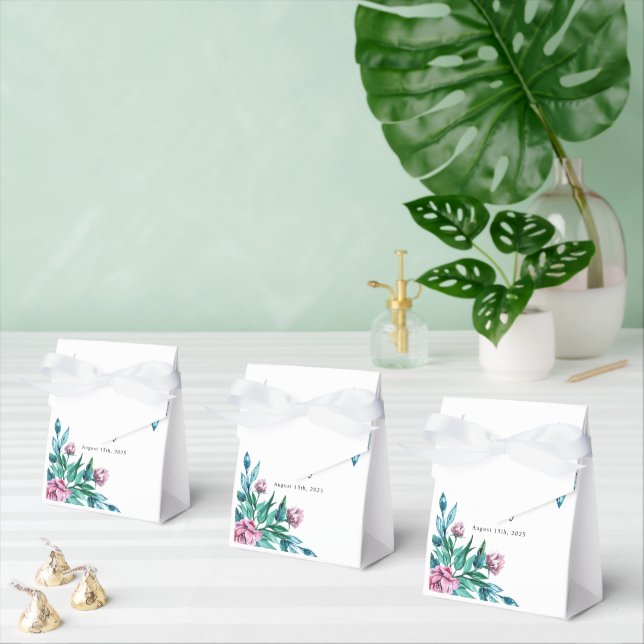 Romantic Feminine Floral 40th Birthday Favor Boxes (Multiple)