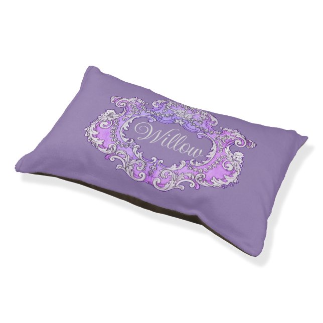Romantic,Feminine,Personalized  Pet Bed (Angled)