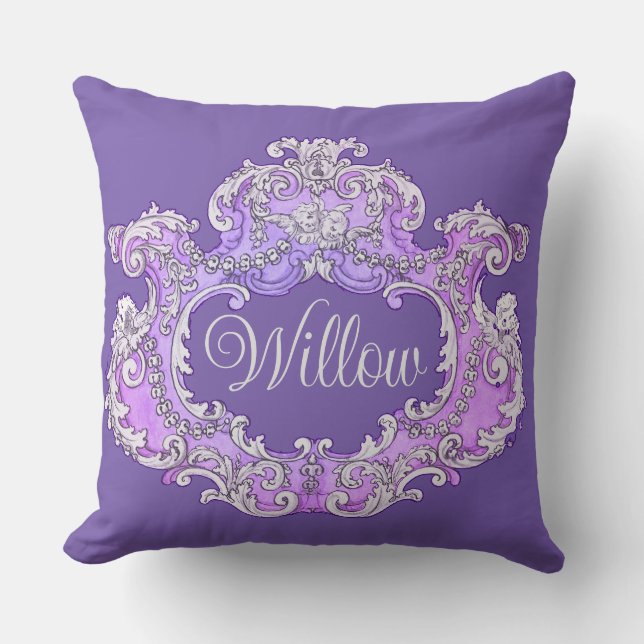 Romantic,Feminine,Personalized  Throw Pillow (Front)