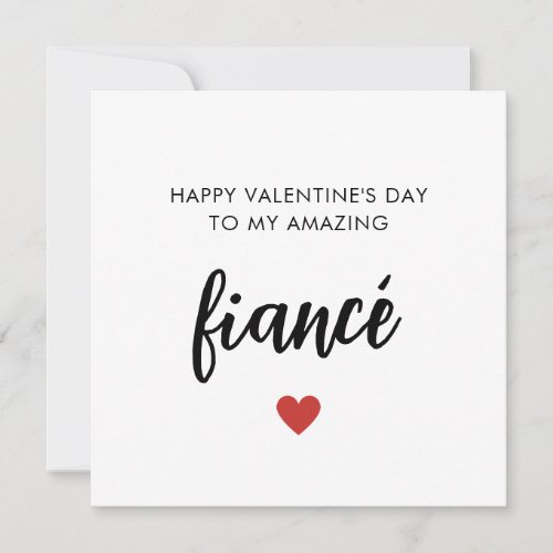 Romantic Fianc Valentines Day Card