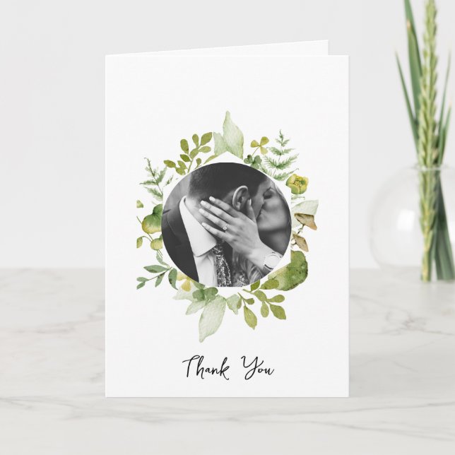 Romantic Field Flower Butterfly Wedding Thank You Card (Front)