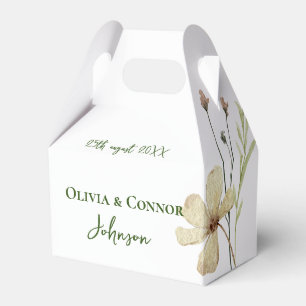 Romantic Field Flower Wedding Calligraphy Favor Boxes