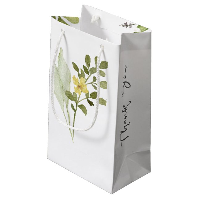 Romantic Field Flower Wedding Favor Gift Bag (Back Angled)