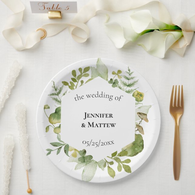Romantic Field Flower Wedding Paper Plates (Wedding)